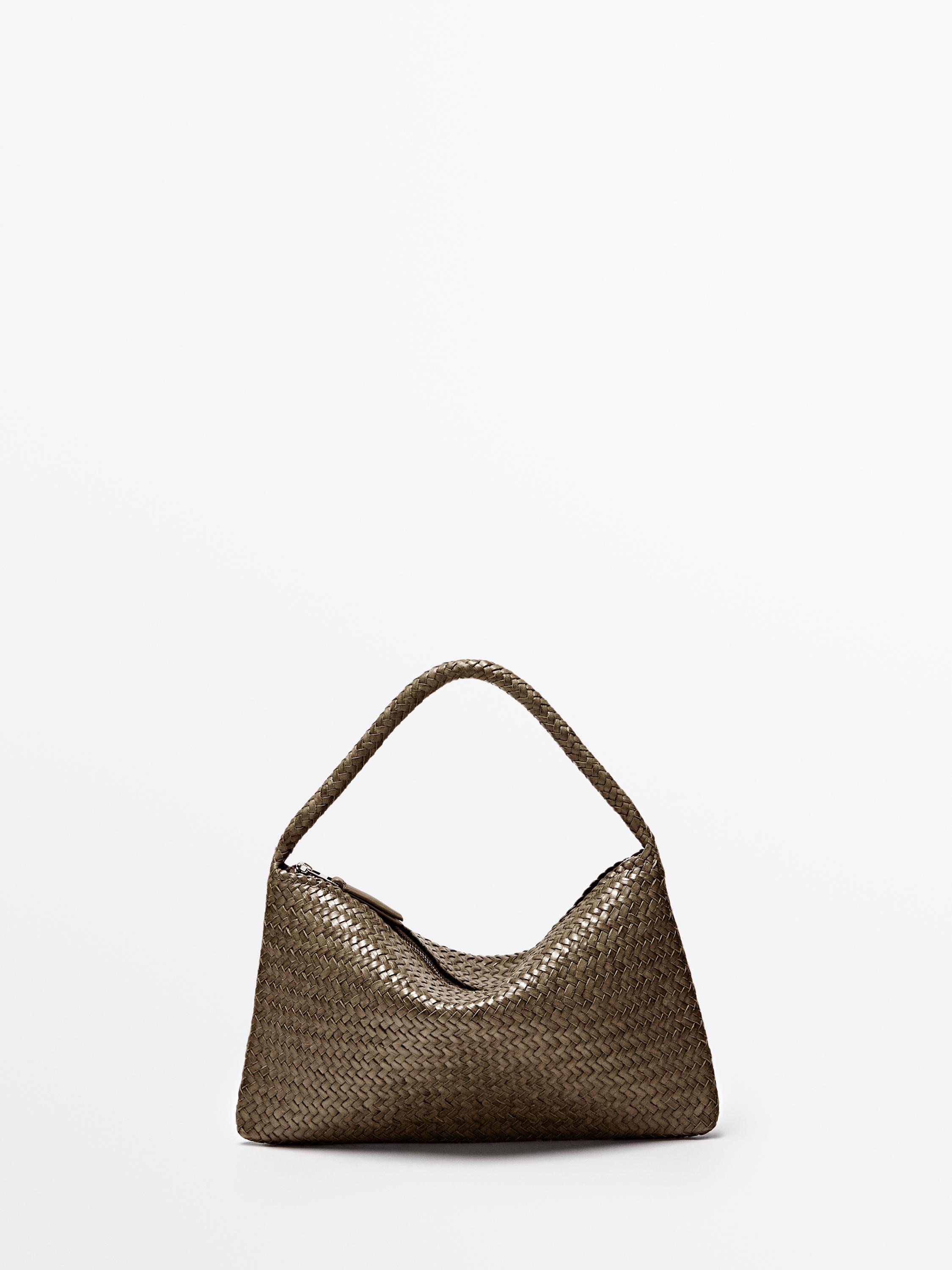 Petit sac porté épaule en cuir tressé